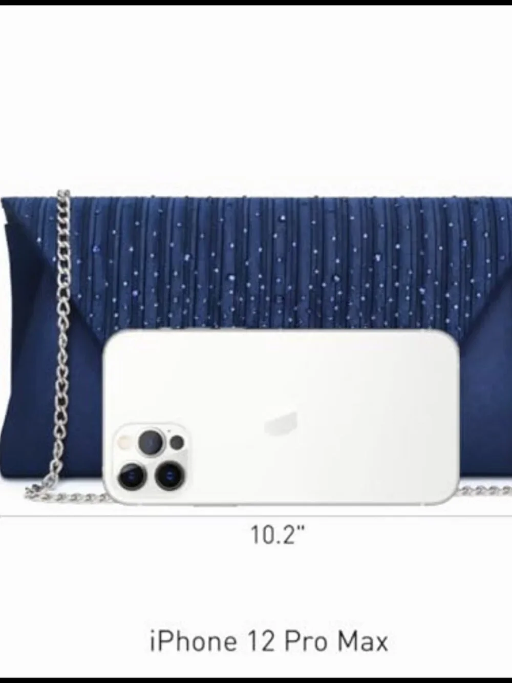 Envelope Clutch Evening Bag Pleated Flap Detachable Chain Strap